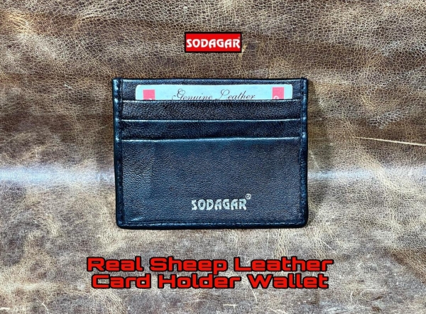 Premium Unisex Leather Wallet with 6 Card Holder Pockets Black