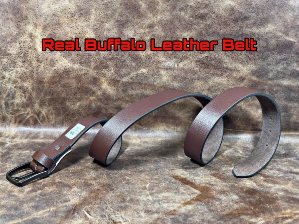 Real Bufallo Leather Belt Brown