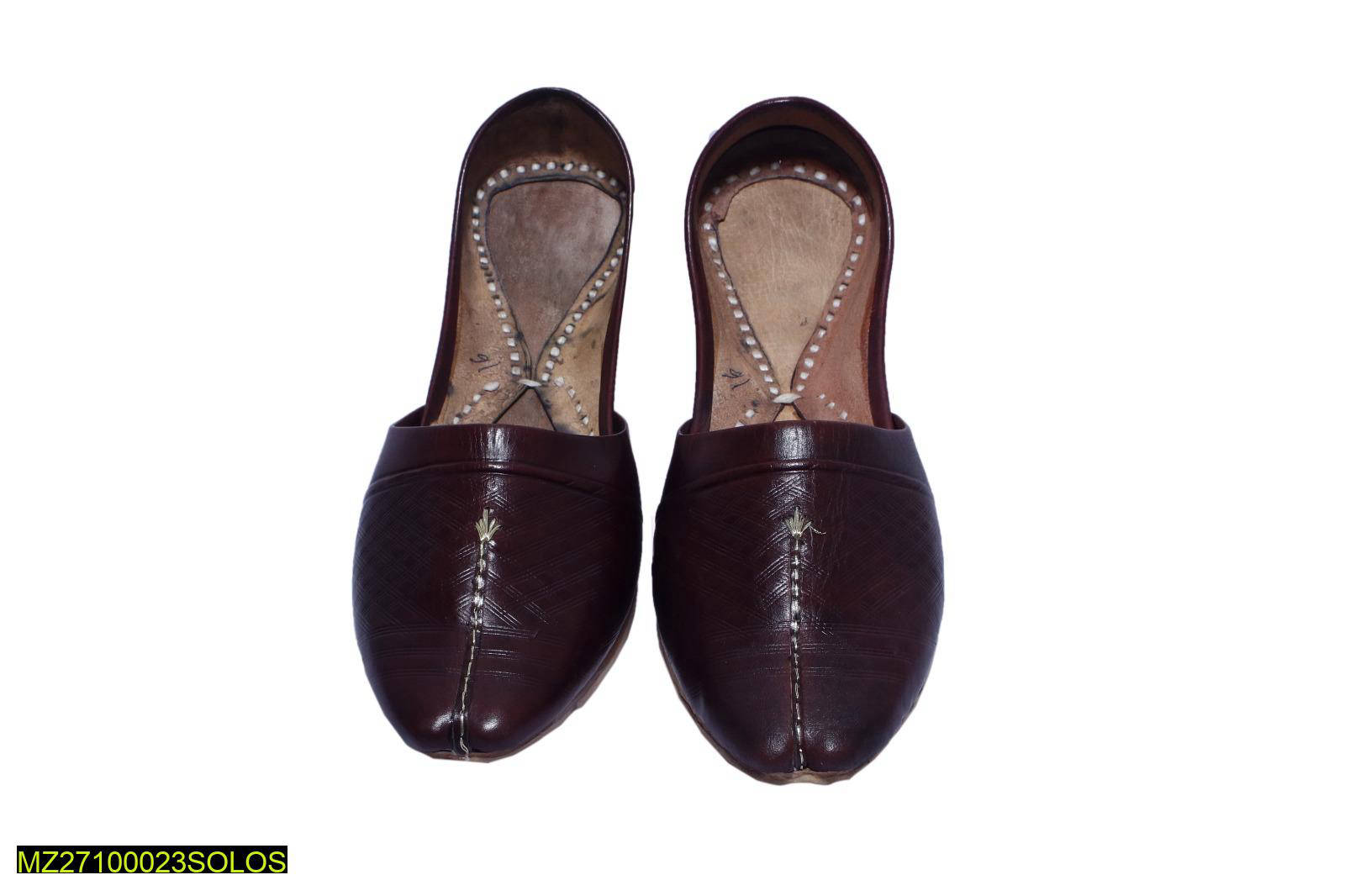 Leather Handmade Khussa For Men, Brown