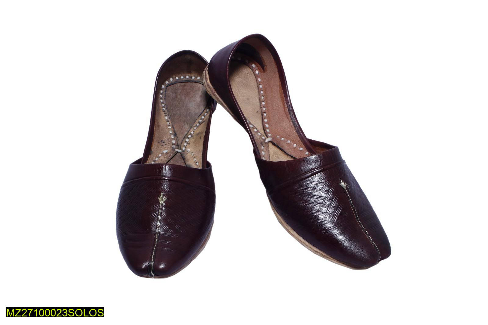 Leather Handmade Khussa For Men, Brown