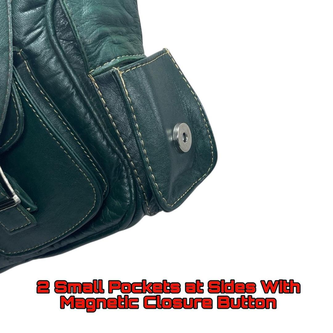 Women's Leather Sheep Plain Hand Bag, Green