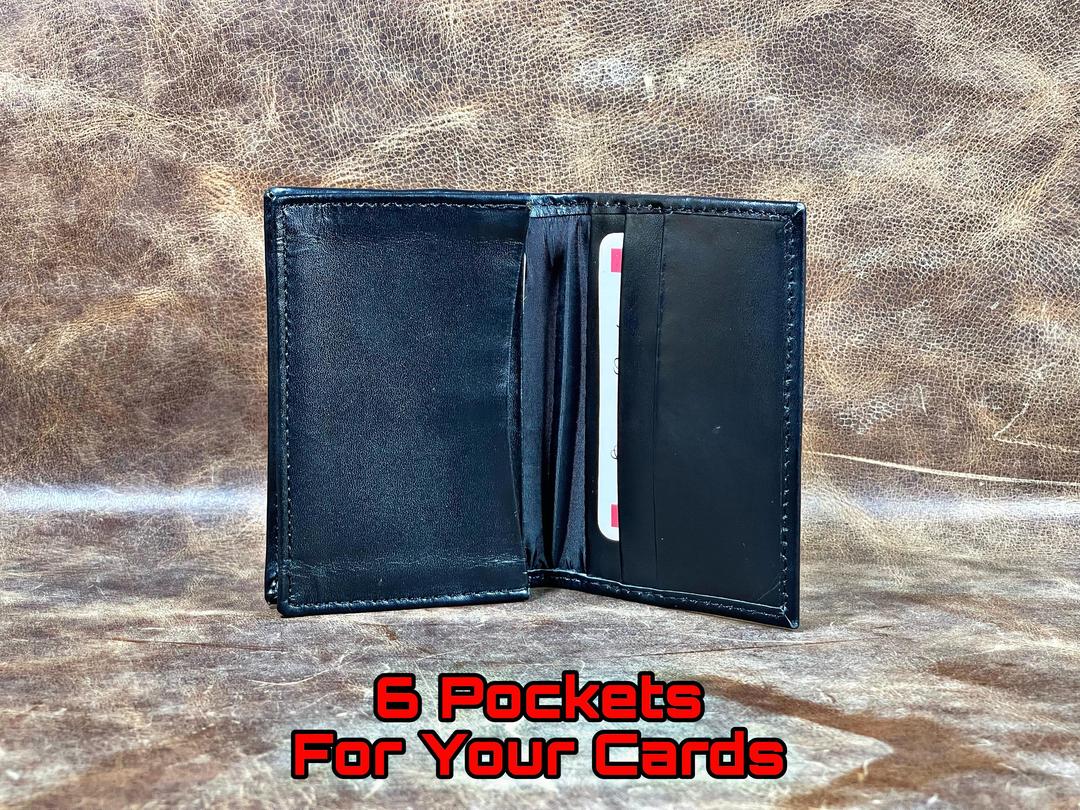 Unisex Leather Wallet with 6 Card Pockets